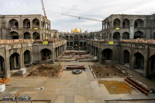 گزارش تصویری/ ادامه پروژه ساخت صحن حضرت زهرا(س) در حرم امام علی(ع)